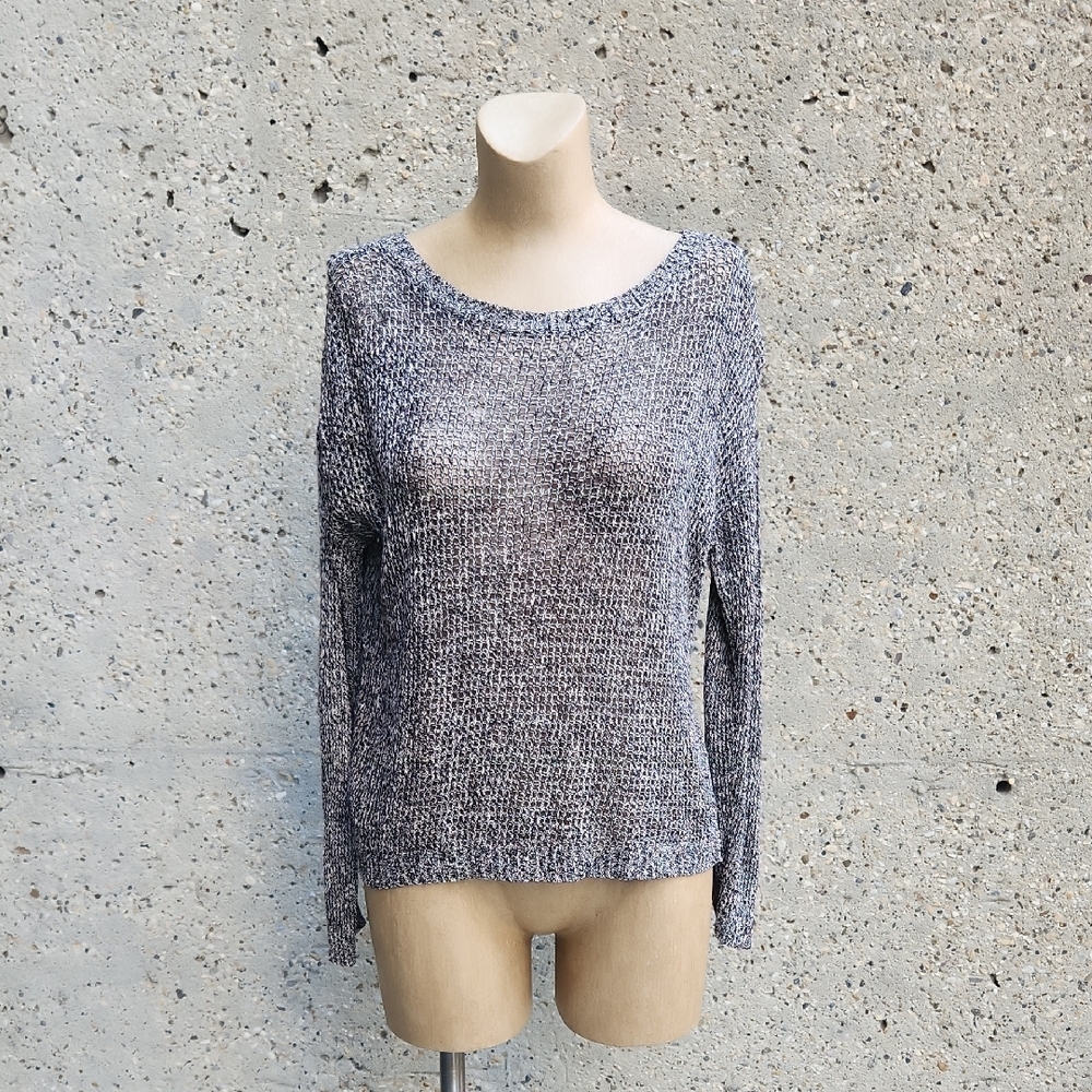 Eileen Fisher Black and Grey Knit Sweater